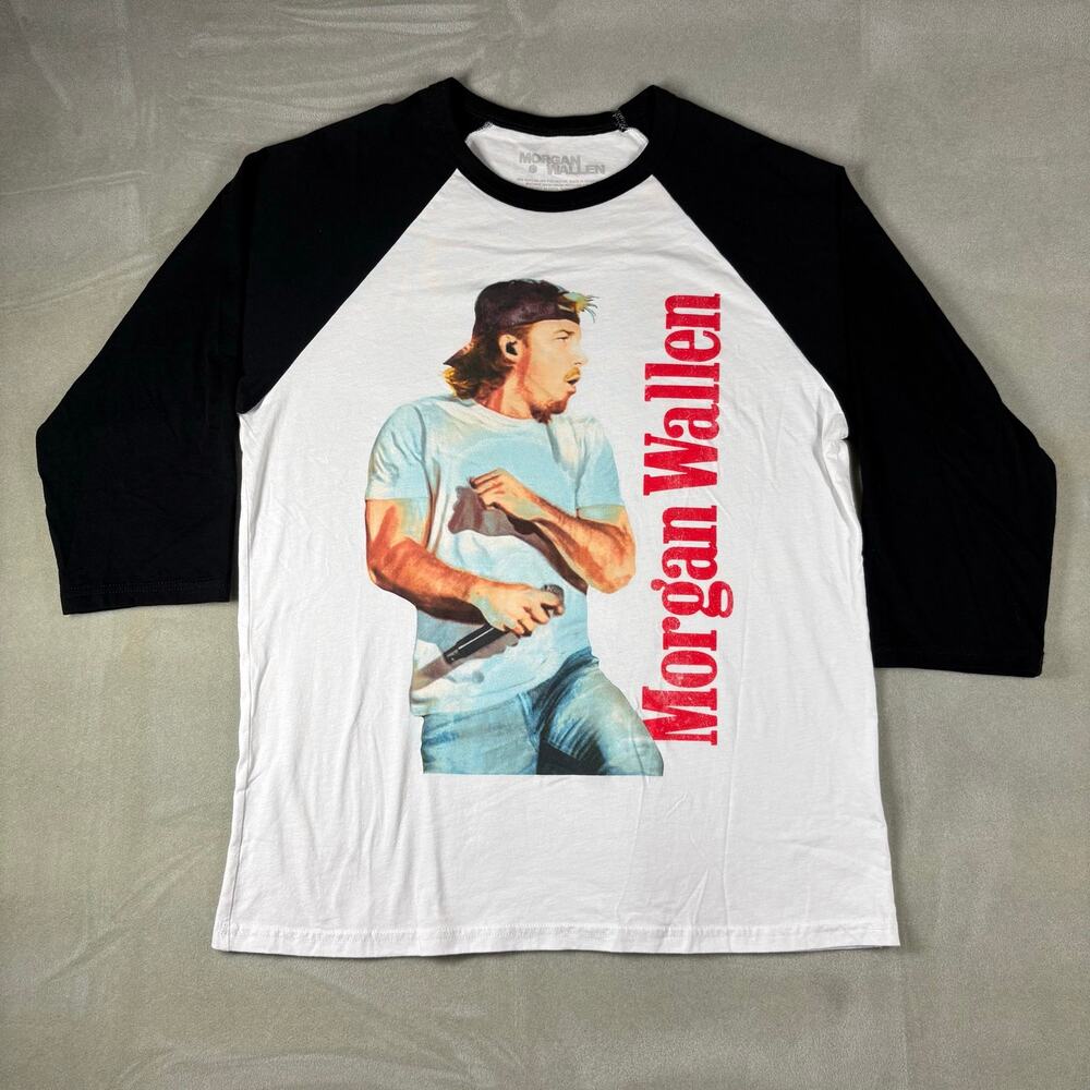 Morgan‎ Wallen Raglan Baseball T Shirt Country Music Graphic Mens Large